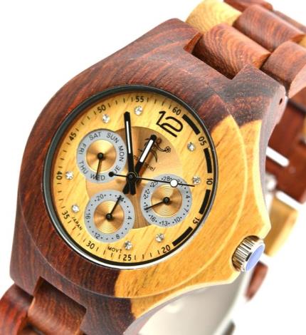 La montre en bois précieux SJ001DUO by essenciel – disponible sur l’e-boutique Dawanda