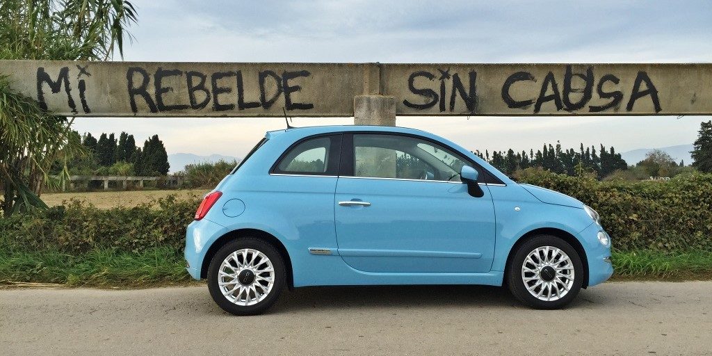 Fiat 500 bleu ciel