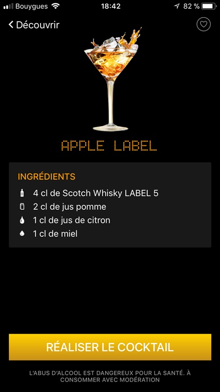 agitateur connecté - apple label app