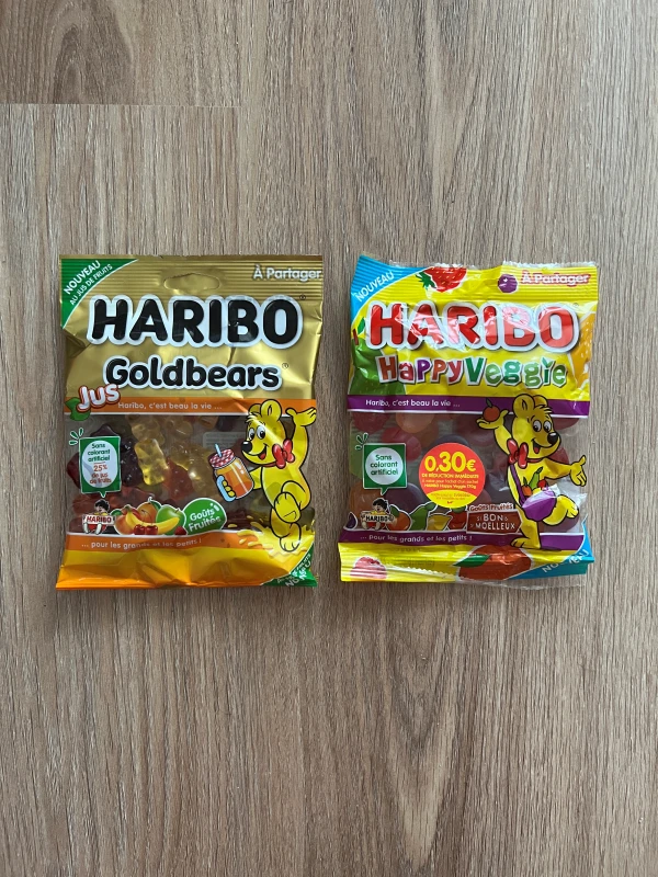 Haribo Goldbears et Haribo Happy Veggie
