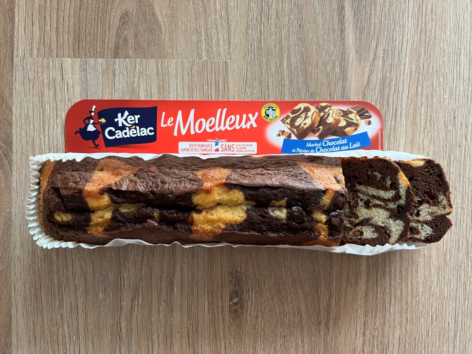 moelleux marbré chocolat et pépites de chocolat au lait Ker Cadélac